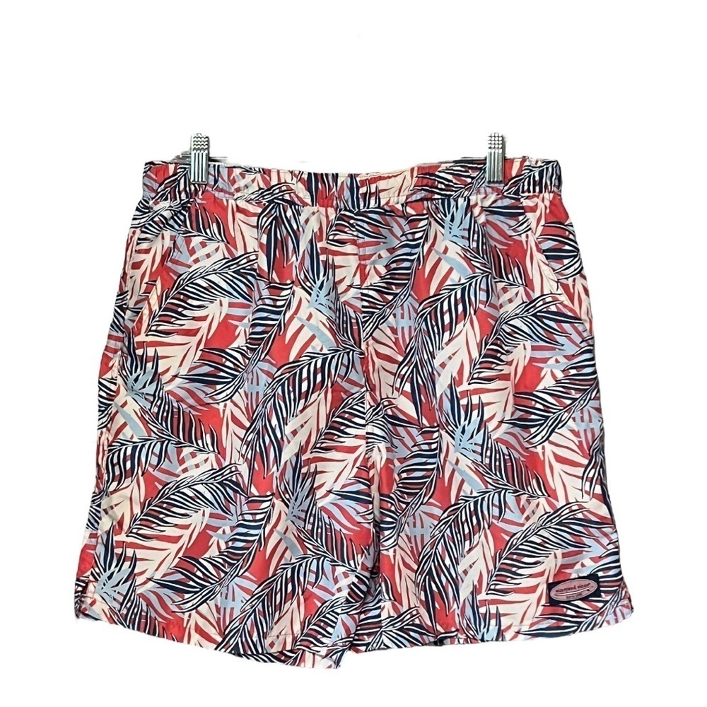 Vineyard Vines Hybrid Board Shorts Medium Red Tropical Printed Swimming Trunks